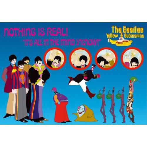 Beatles Nothing Is Real Characters Post Card Front