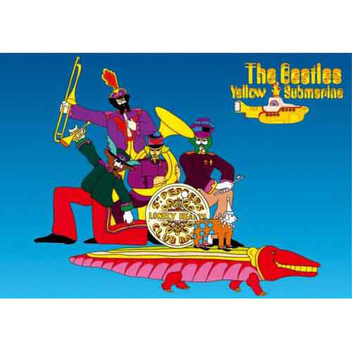 Beatles Yellow Submarine Band On Croc Post Card Front