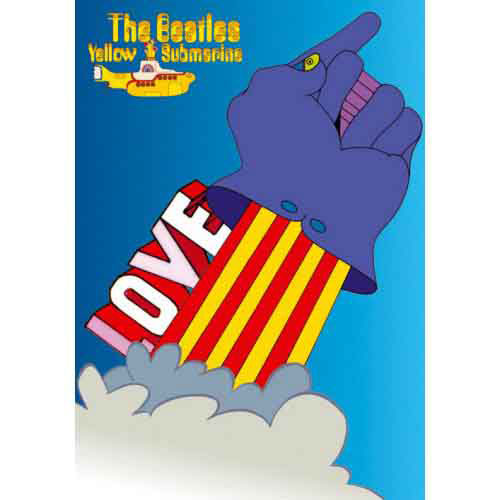 Beatles Yellow Submarine Love Glove Post Card Front