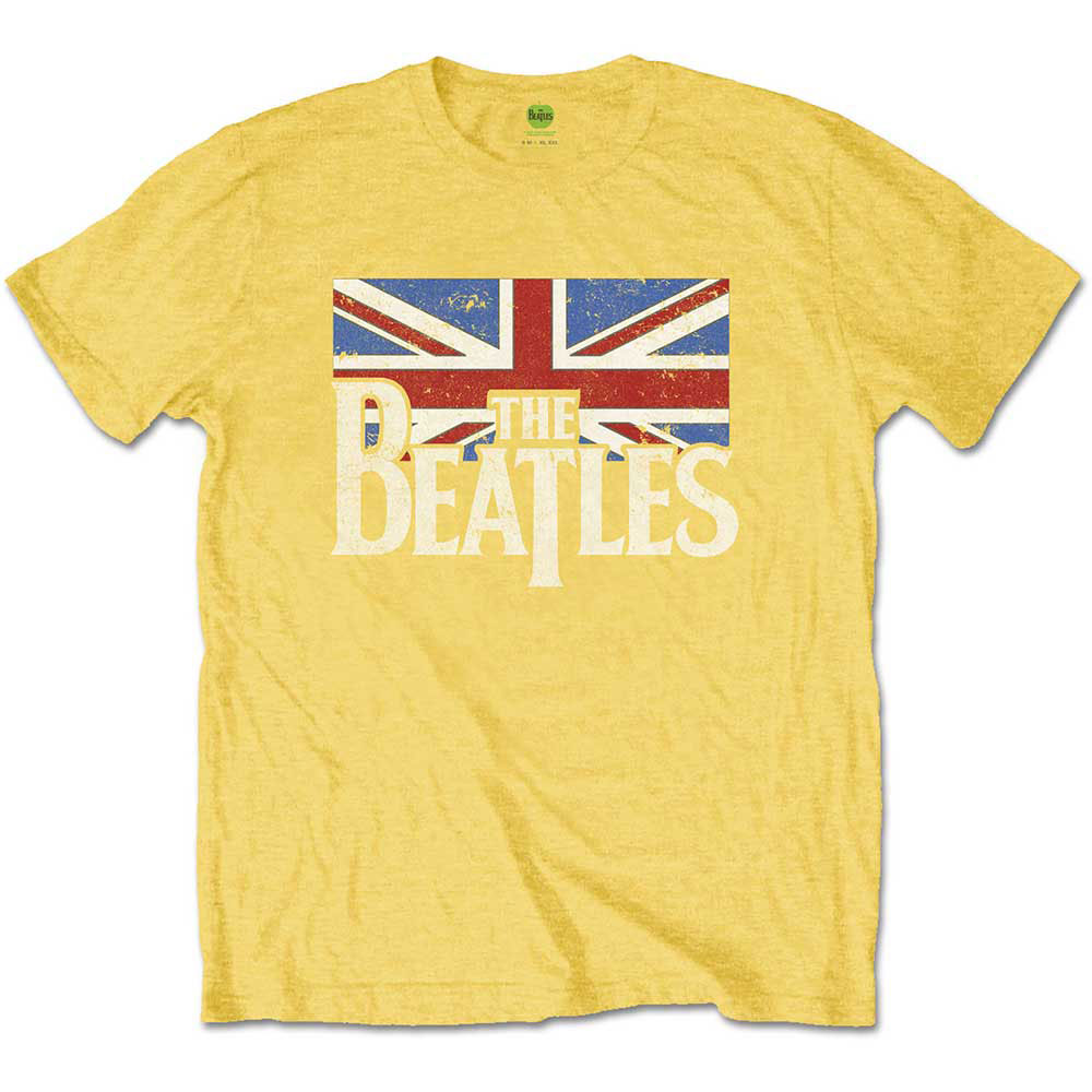 Beatles Drop T Logo & Vintage Flag T-shirt Front