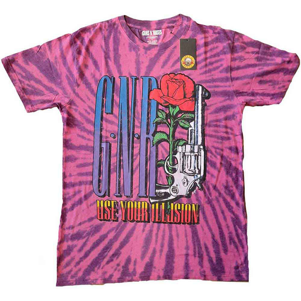 Guns N Roses Use Your Illusion Pistol Stone Wash T-shirt Front