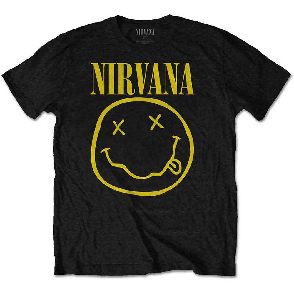 Nirvana Yellow Happy Face Childrens T-shirt Front