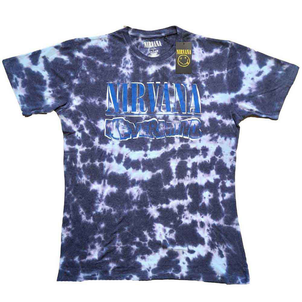 Nirvana Nevermind Wavy Logo Stone Wash T-shirt Front