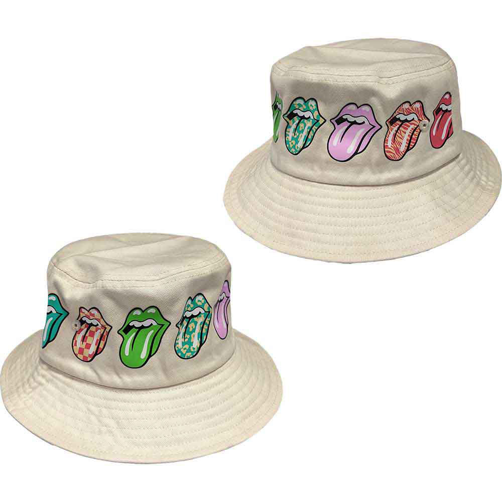 Rolling Stones Multi-tongue Pattern Bucket Cap Front