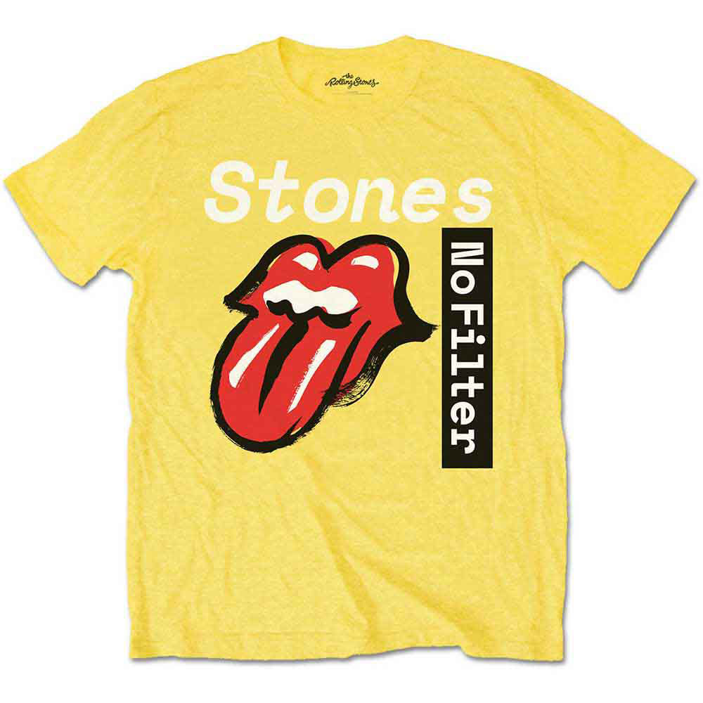 Rolling Stones No Filter Text T-shirt Front