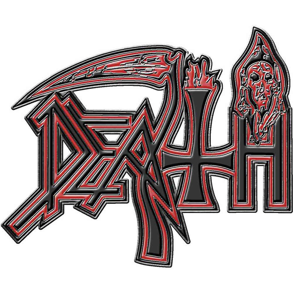 Death Human Logo Pewter Pin Badge Front