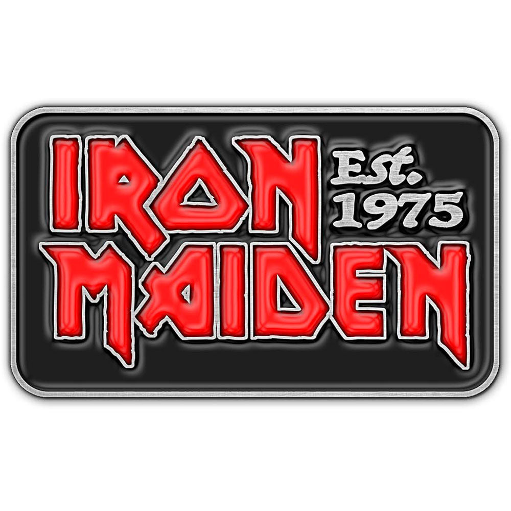 Iron Maiden Est 1975 Pewter Pin Badge Front