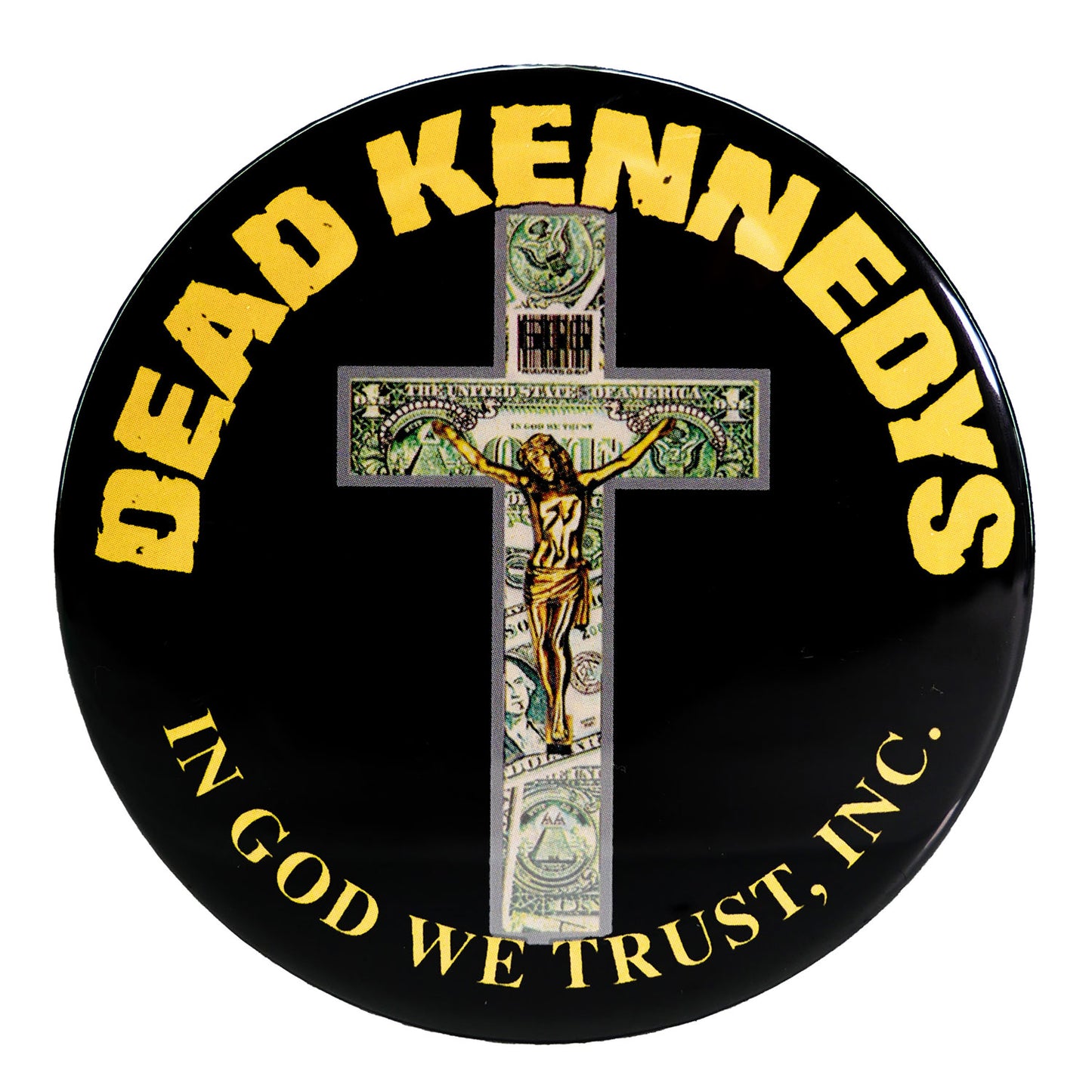 Dead Kennedys Money Cross Button Front