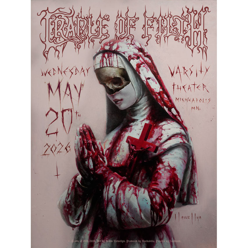 Cradle Of Filth Minneapolis MN 2026 by Kevin Llewellyn Limited Screenprint Front