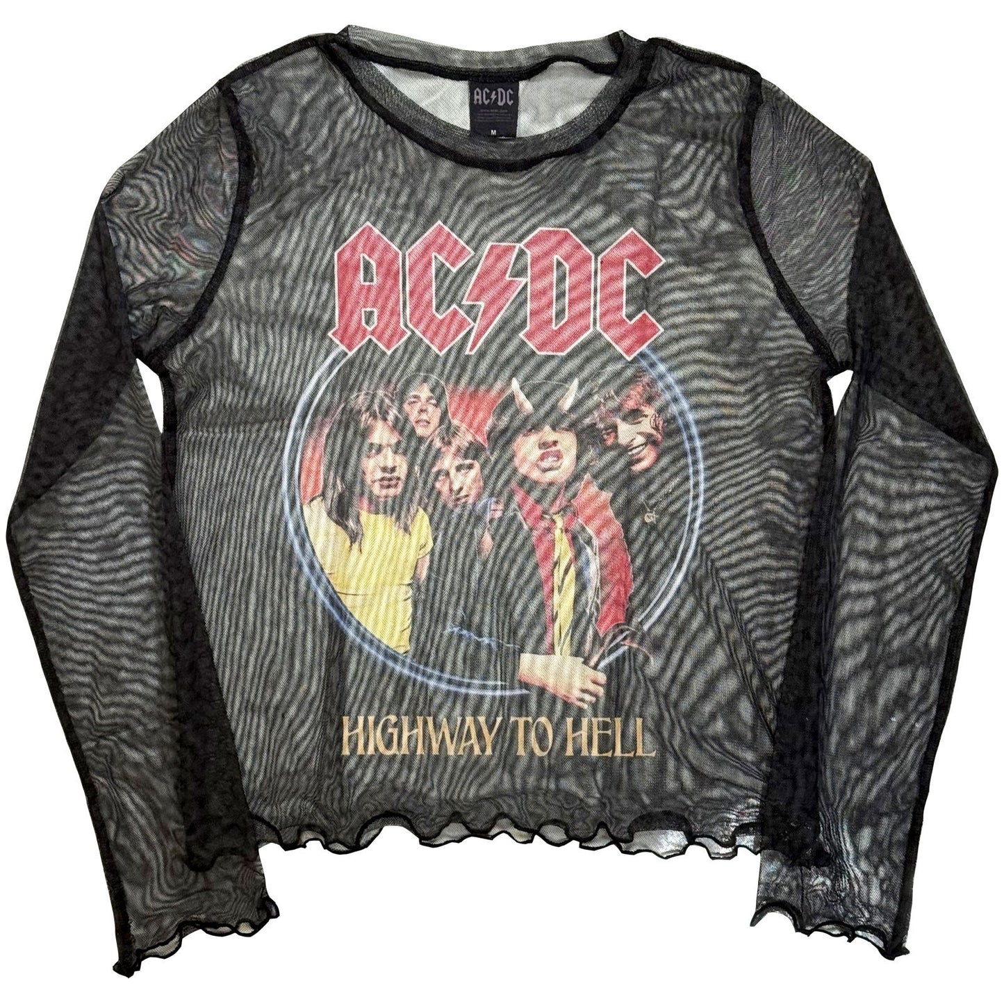 AC/DC Highway To Hell Mesh Crop Top Girls Jr Front