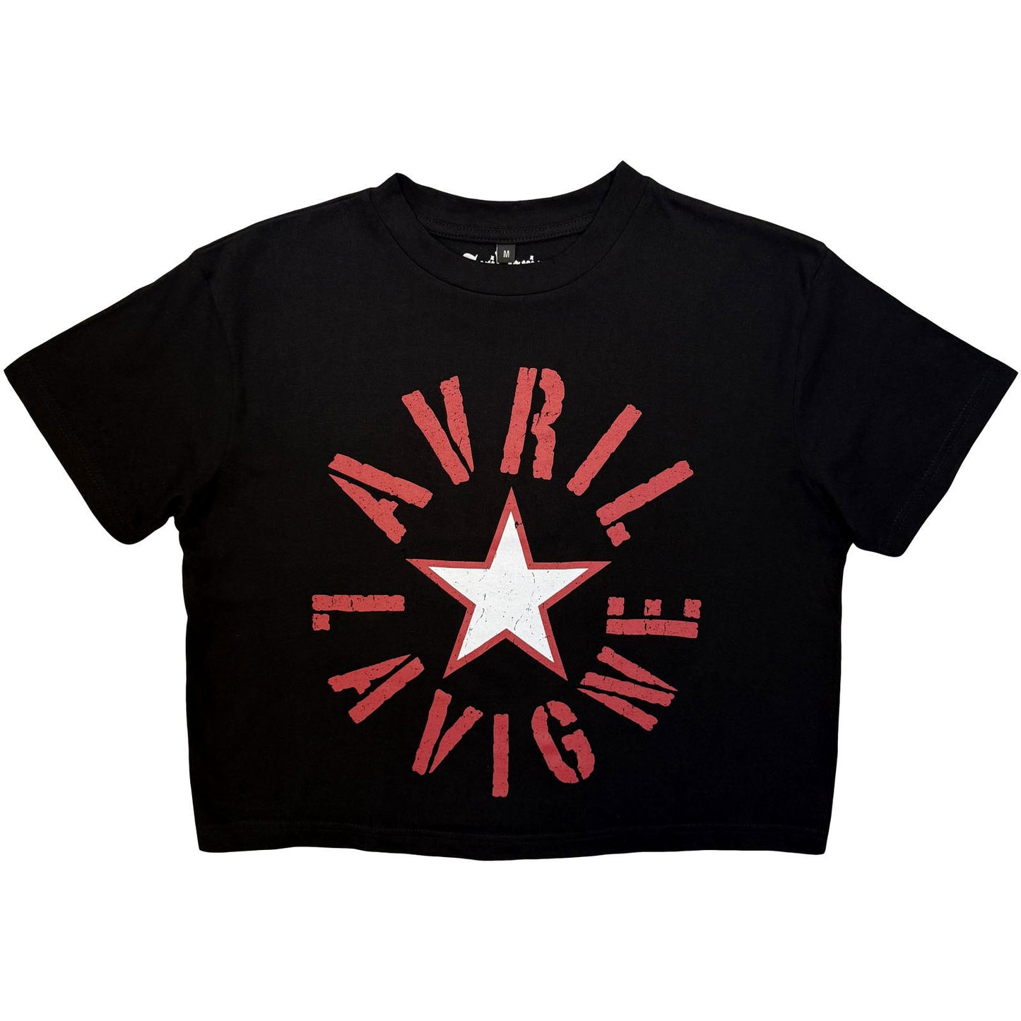 Avril Lavigne Stencil Logo Crop Top Girls Jr Front