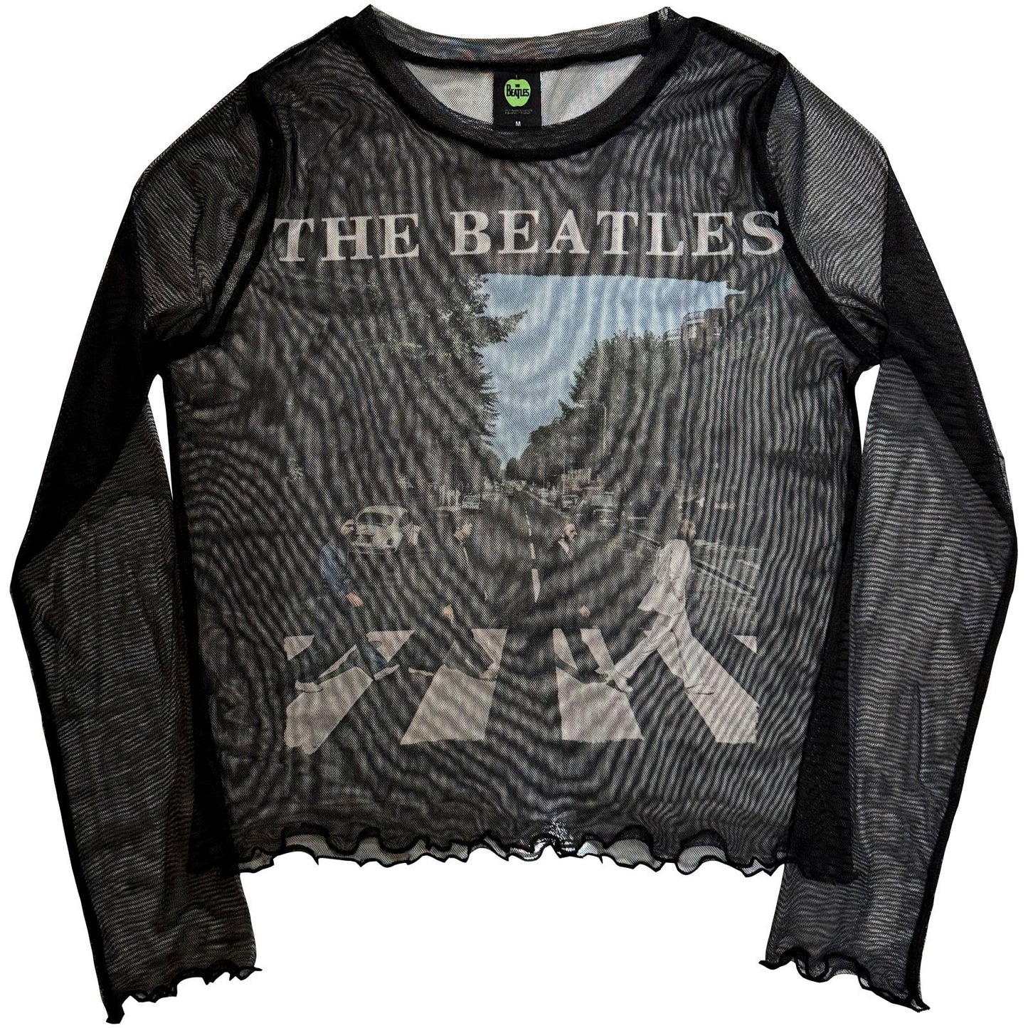 Beatles Abbey Road & Logo Mesh Crop Top Girls Jr Front