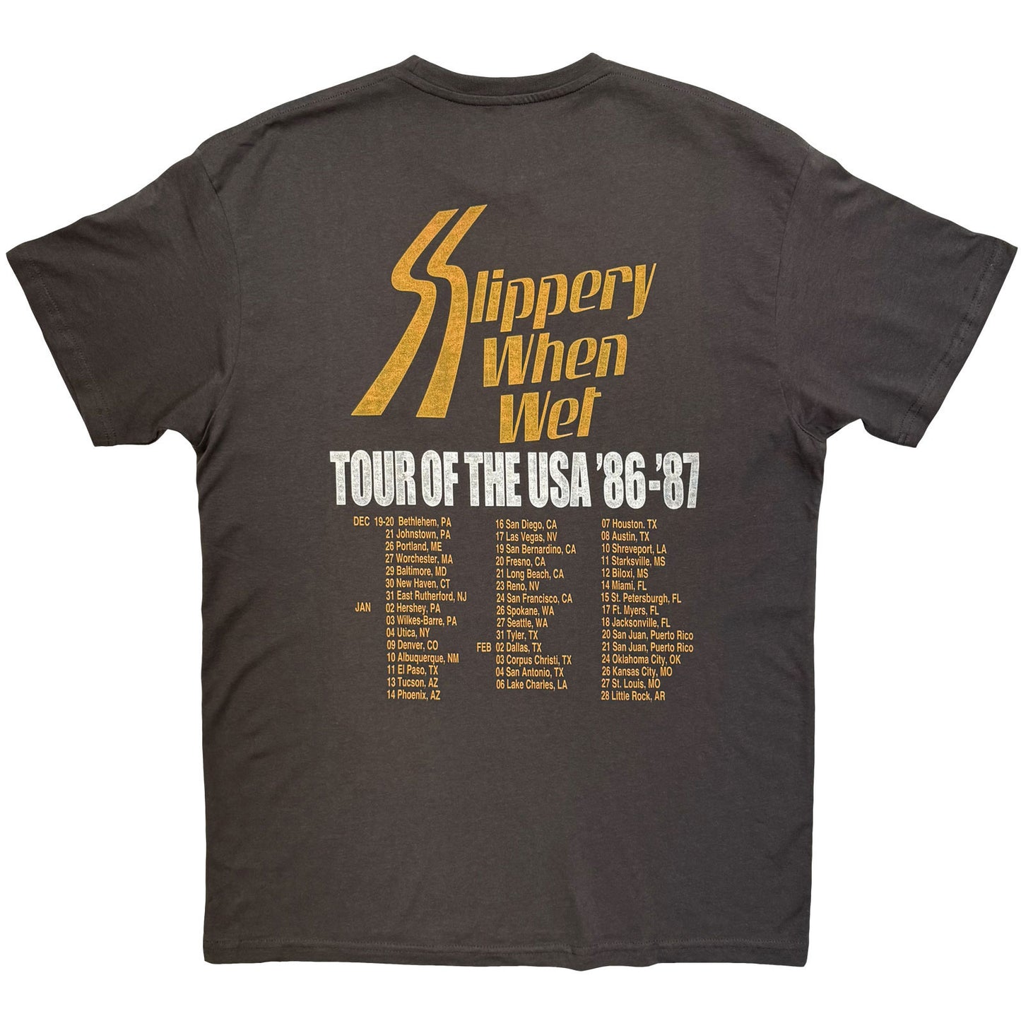 Bon Jovi Slippery When Wet Tour '86-'87 T-shirt Back