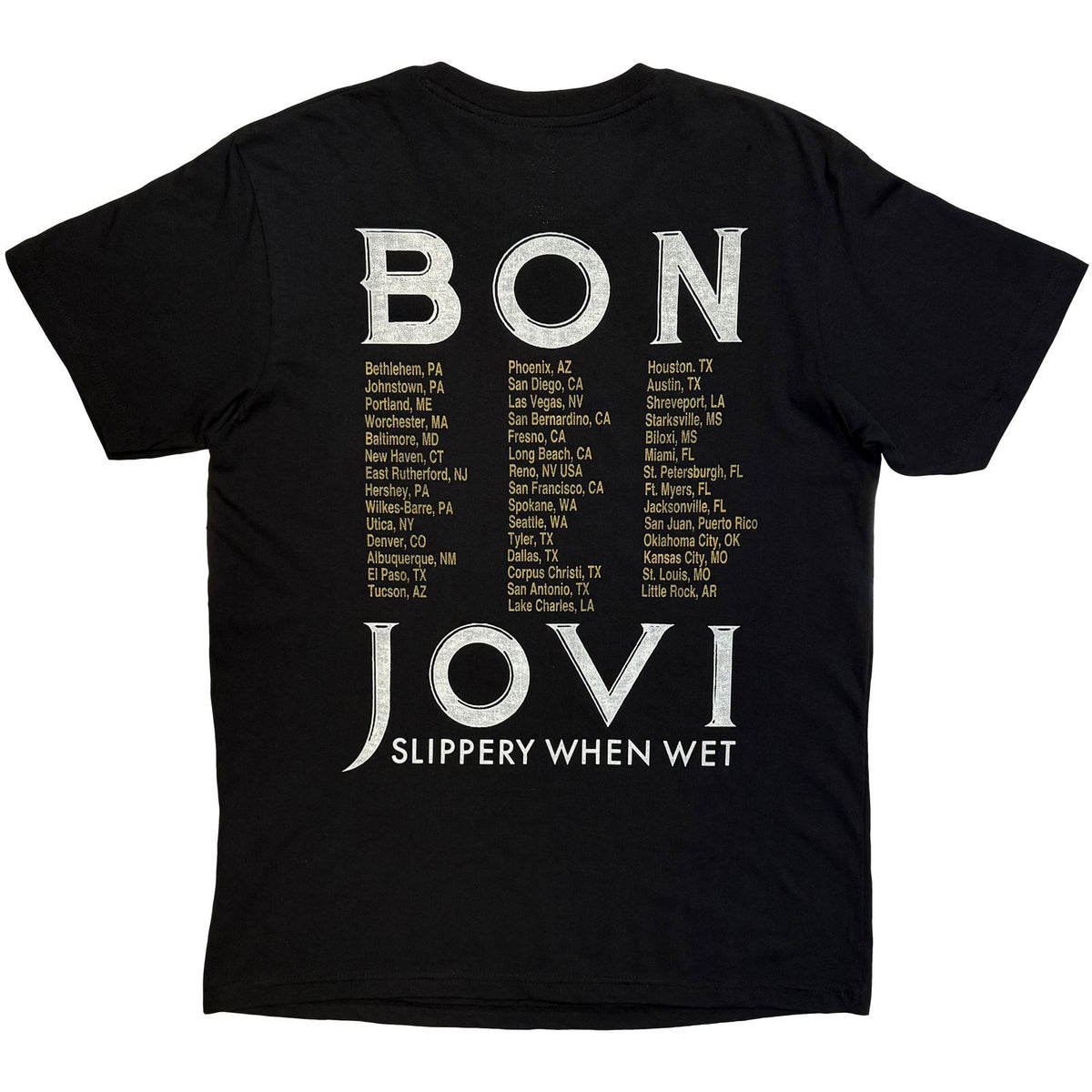 Bon Jovi Tour '87 Road Sign T-shirt Back