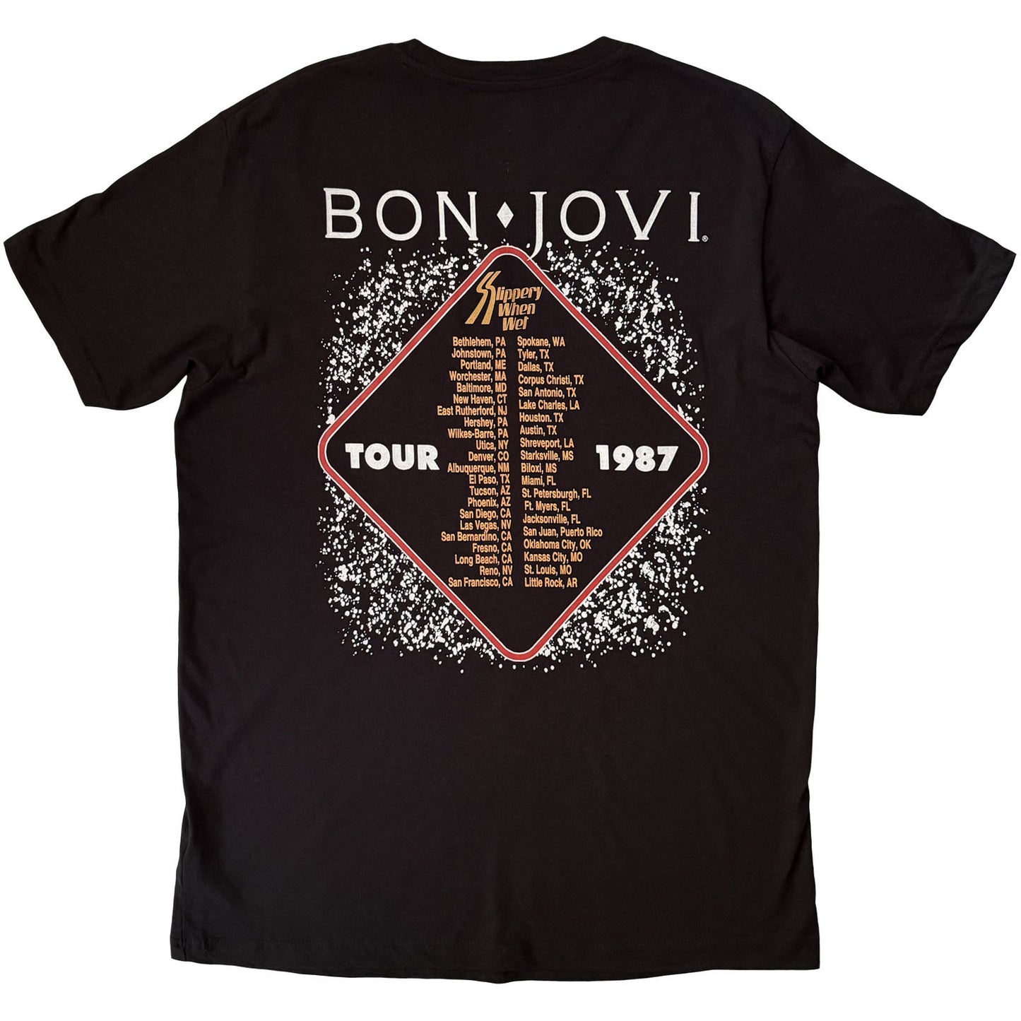 Bon Jovi Slippery When Wet '87 T-shirt Back