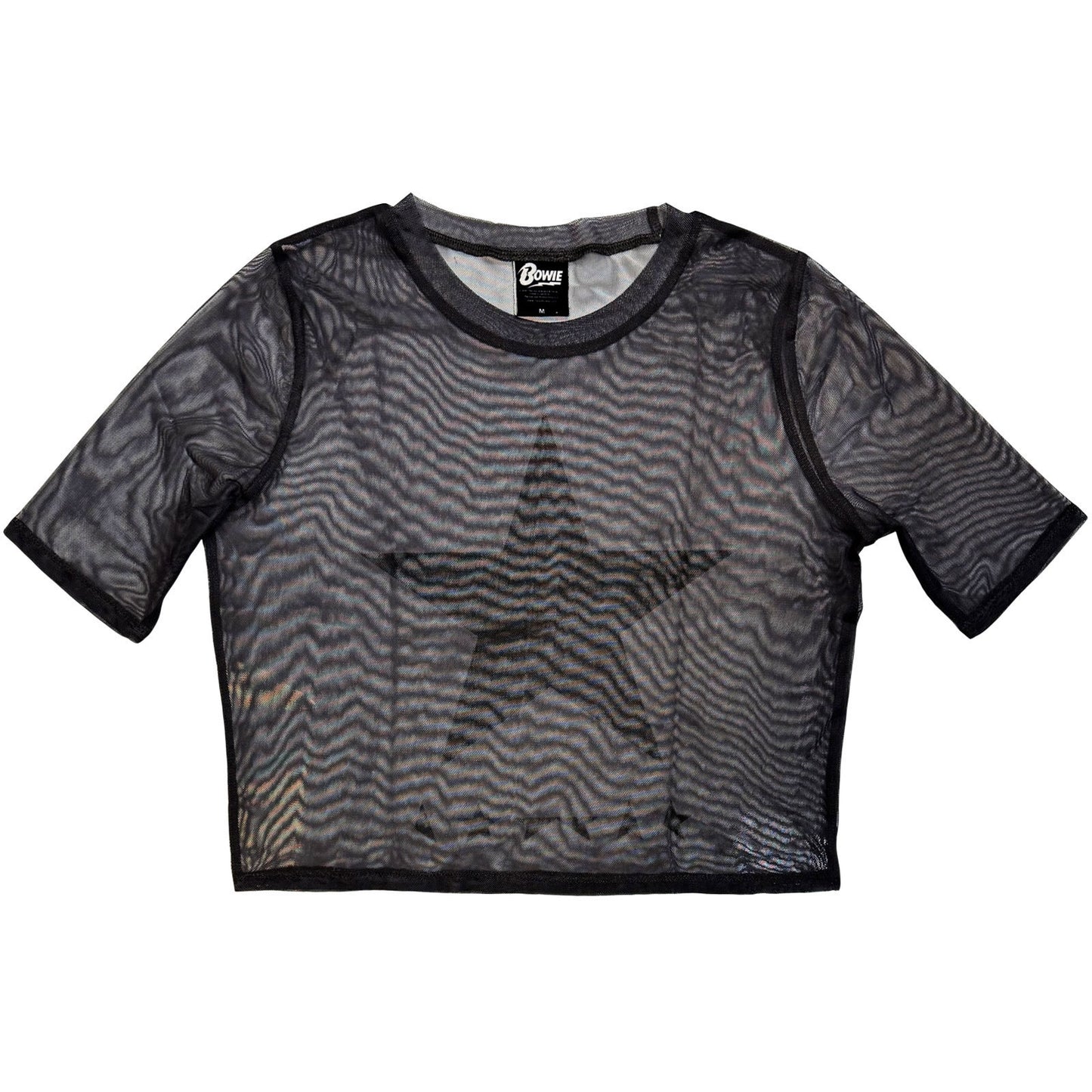 David Bowie Blackstar Mesh Crop Top Girls Jr Front