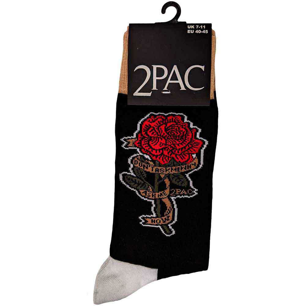 Tupac Rose (US Men's Shoe Size 8-12) Socks Alt 2