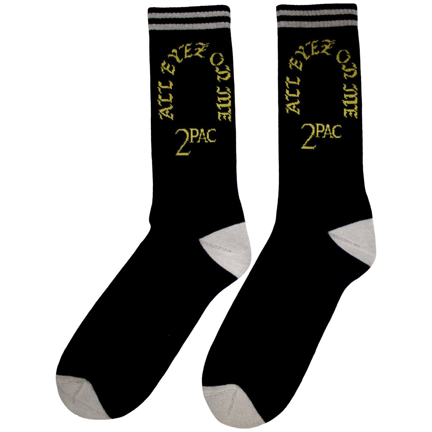 Tupac All Eyez On Me (US Men's Shoe Size 8-12) Socks Back