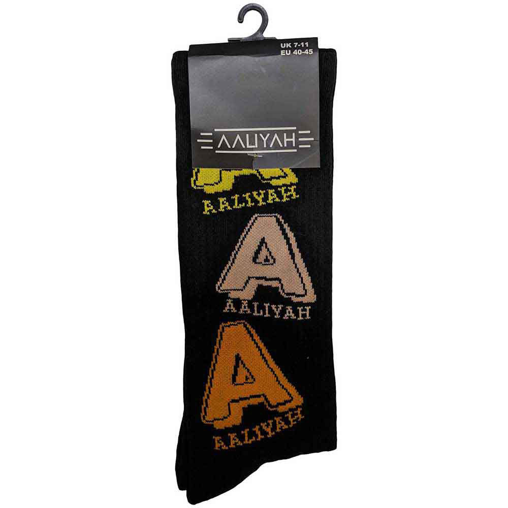 Aaliyah Tricolour Logo (US Men's Shoe Size 8-12) Socks Back