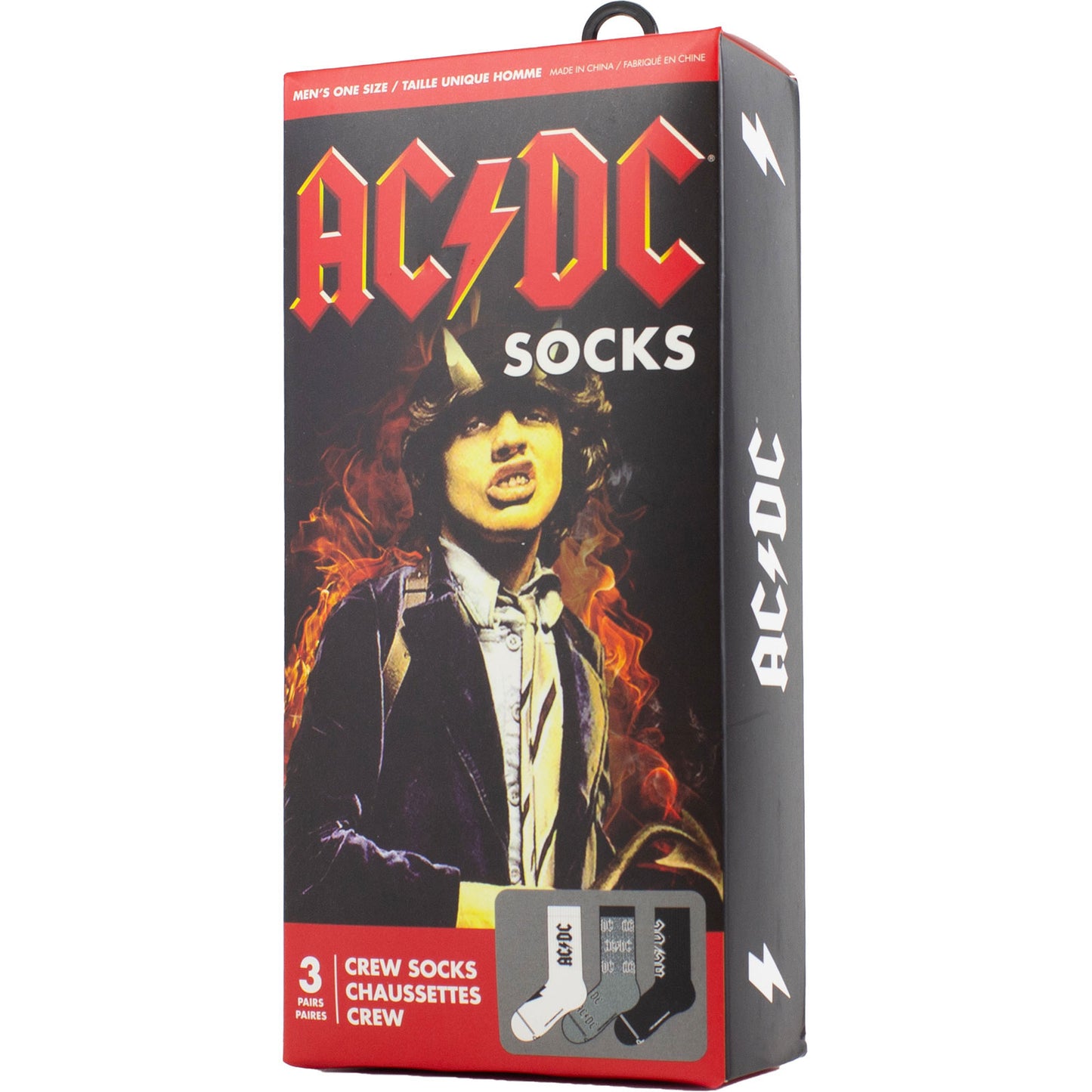 AC/DC Logos (US Men's Shoe Size 8-12) Socks Front
