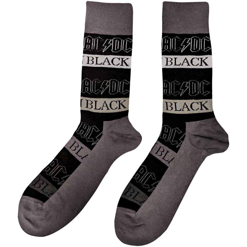 AC/DC Back In Black (US Women's Shoe Size 6-9) Socks Back