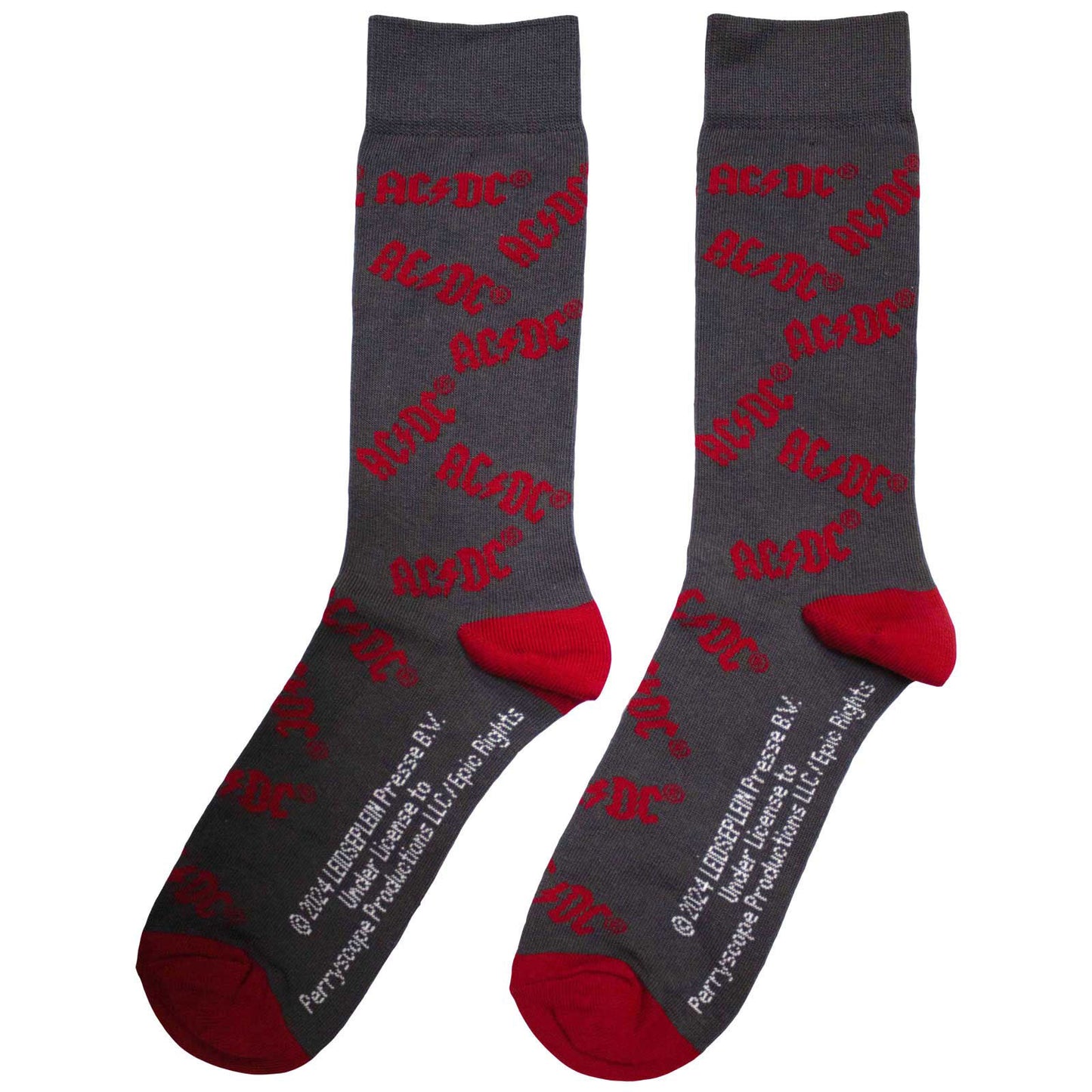 AC/DC Logo Pattern (US Men's Shoe Size 8-12) Socks Alt 2