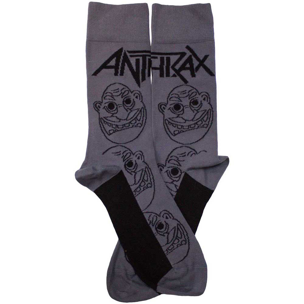 Anthrax Faces Pattern Mono (US Men's Shoe Size 8-12) Socks Back