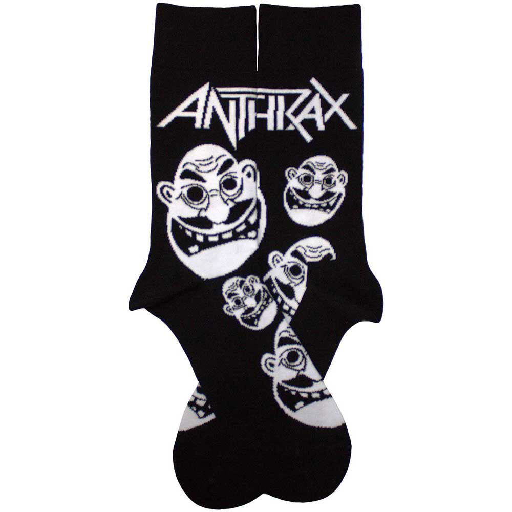Anthrax Faces Pattern B&w (US Men's Shoe Size 8-12) Socks Back