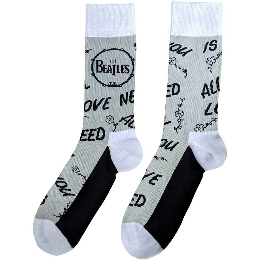 Beatles Aynil & Drum (US Women's Shoe Size 6-9) Socks Back