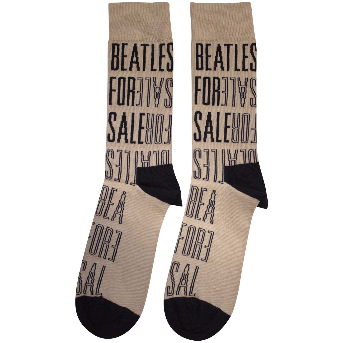 Beatles For Sale Text Outlines Repeat Socks Back
