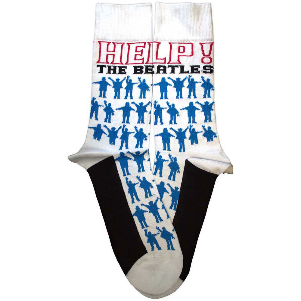 Beatles Help Silhouettes Repeat (US Women's Shoe Size 6-9) Socks Back