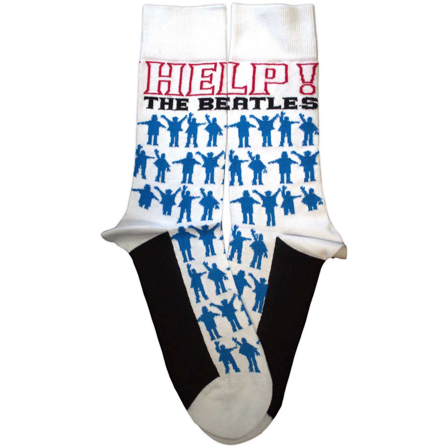 Beatles Help Silhouettes Repeat (US Men's Shoe Size 8-12) Socks Back