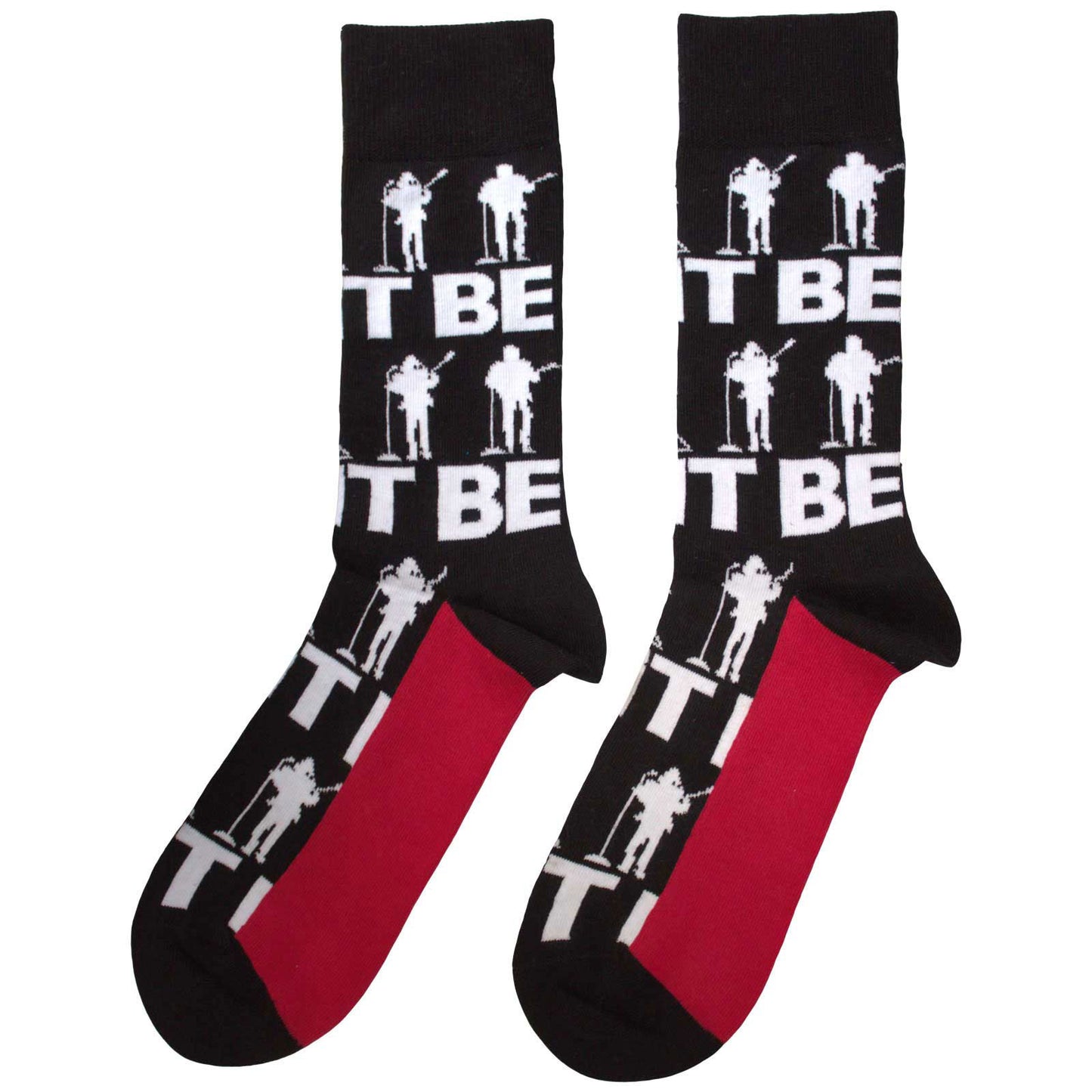Beatles Let It Be Silhouettes Repeat (US Men's Shoe Size 8-12) Socks Back