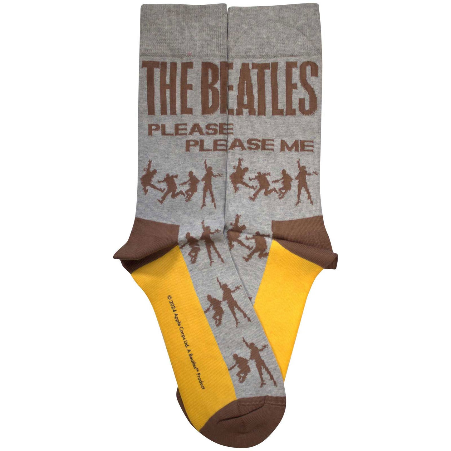 Beatles Please Please Me Silhouettes (US Men's Shoe Size 8-12) Socks Back