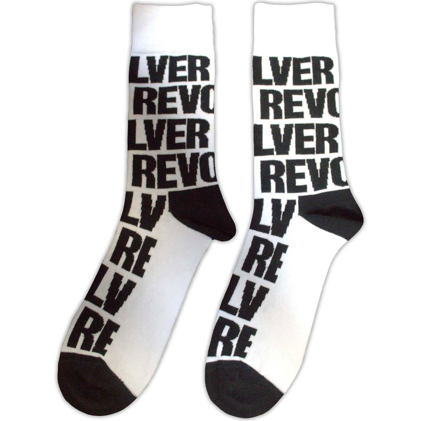 Beatles Revolver Text Repeat (US Men's Shoe Size 8-12) Socks Back