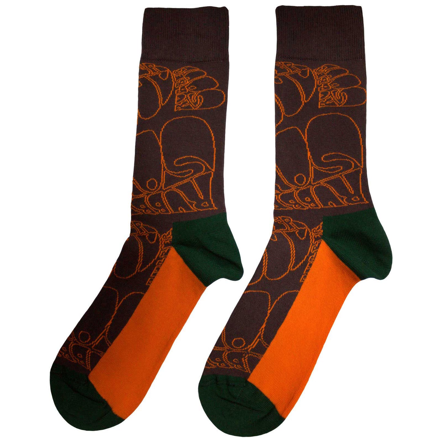 Beatles Rubber Soul Text Outlines Repeat (US Men's Shoe Size 8-12) Socks Back