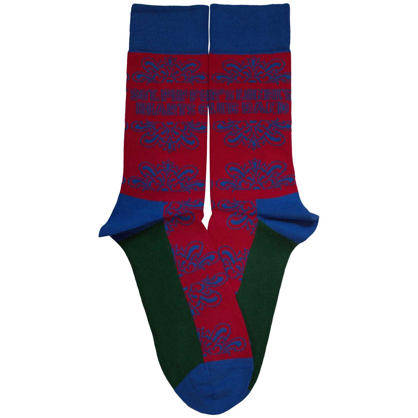 Beatles Sgt Pepper Text Outlines (US Men's Shoe Size 8-12) Socks Back