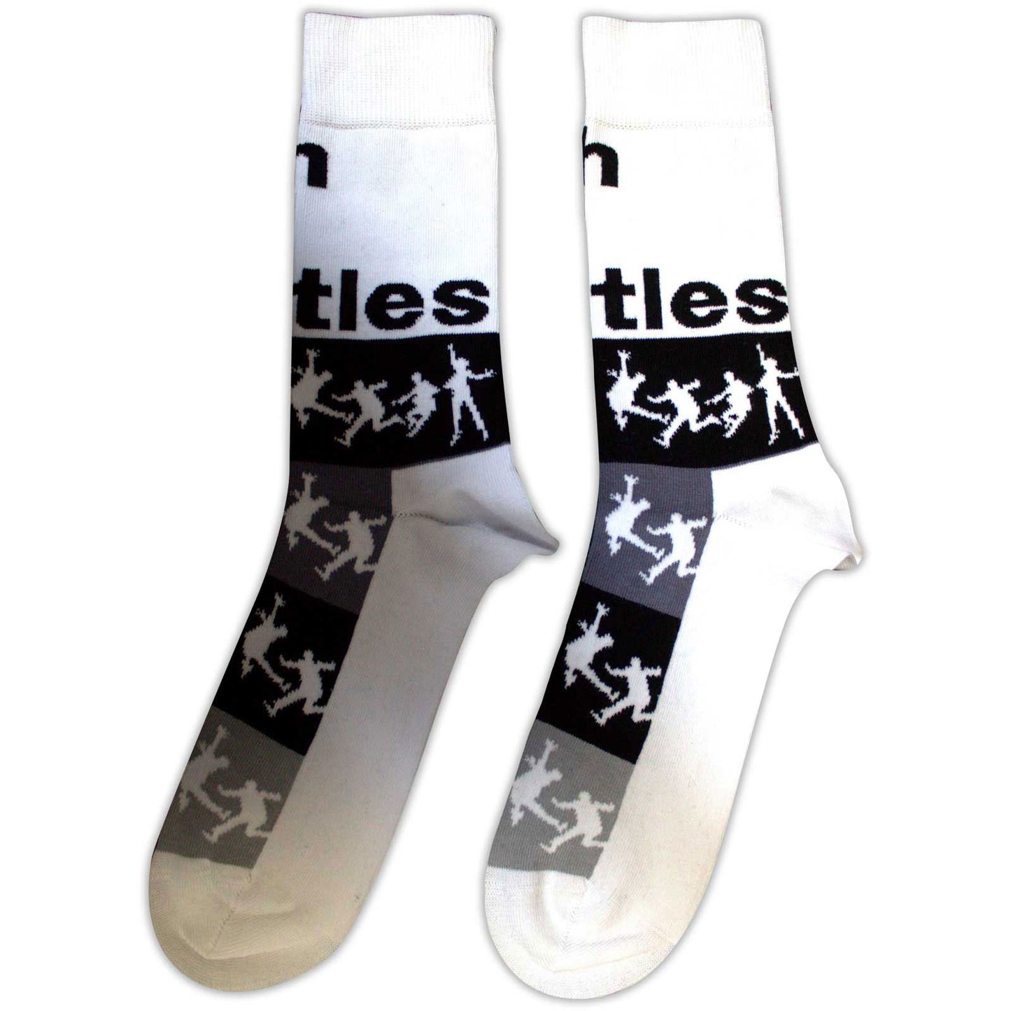 With The Beatles Silhouette Stripes (US Men's Shoe Size 8-12) Socks Back