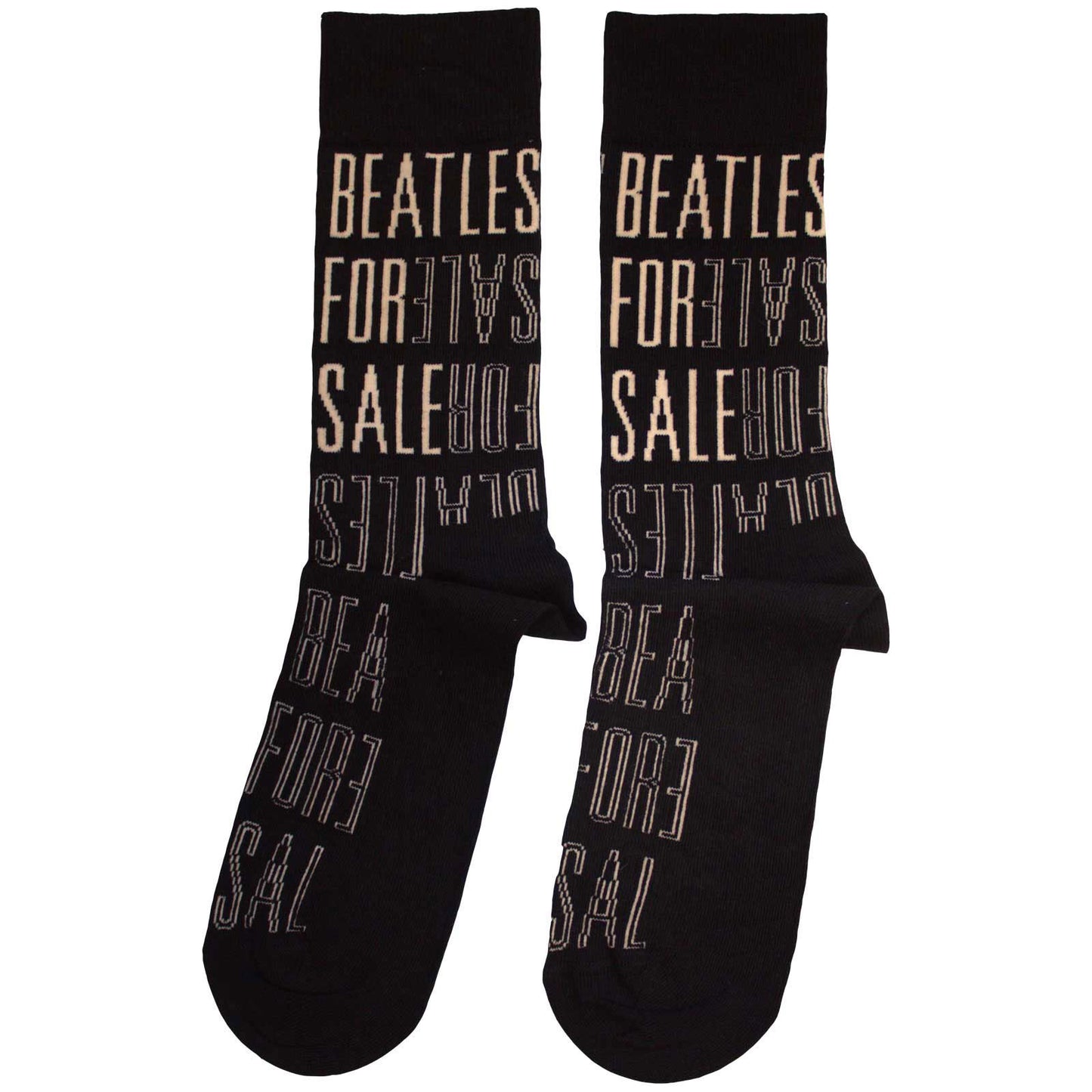 Beatles For Sale Text Outlines Repeat Socks Back