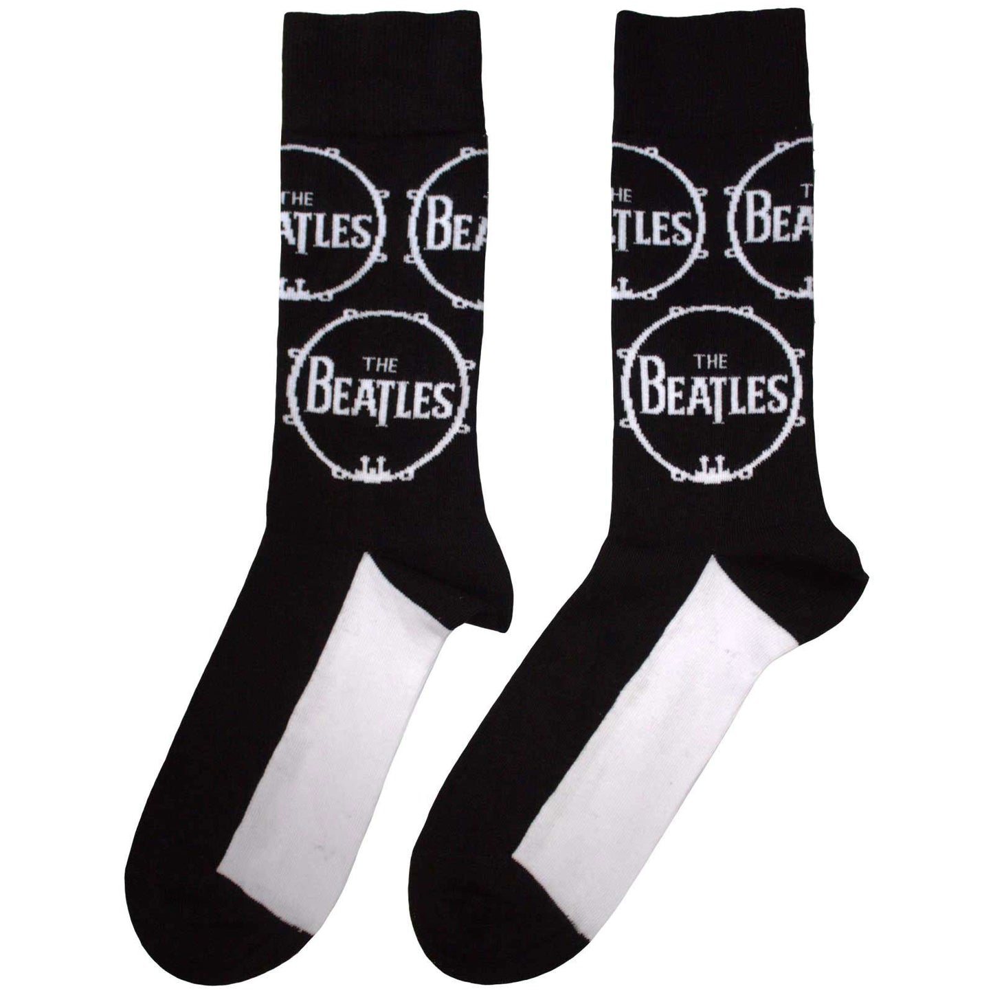 Beatles Drum Logo Repeat (US Men's Shoe Size 8-12) Socks Back