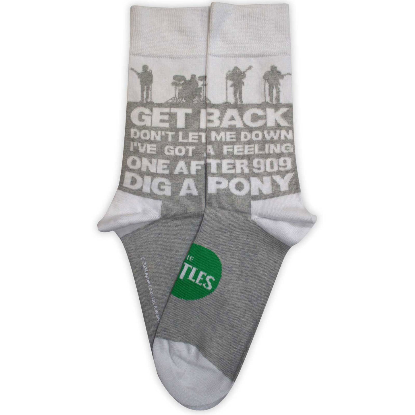Beatles Rooftop Silhouettes & Apple (US Men's Shoe Size 8-12) Socks Alt 2