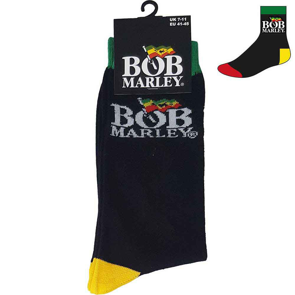Bob Marley Logo (US Women's Shoe Size 6-9) Socks Back