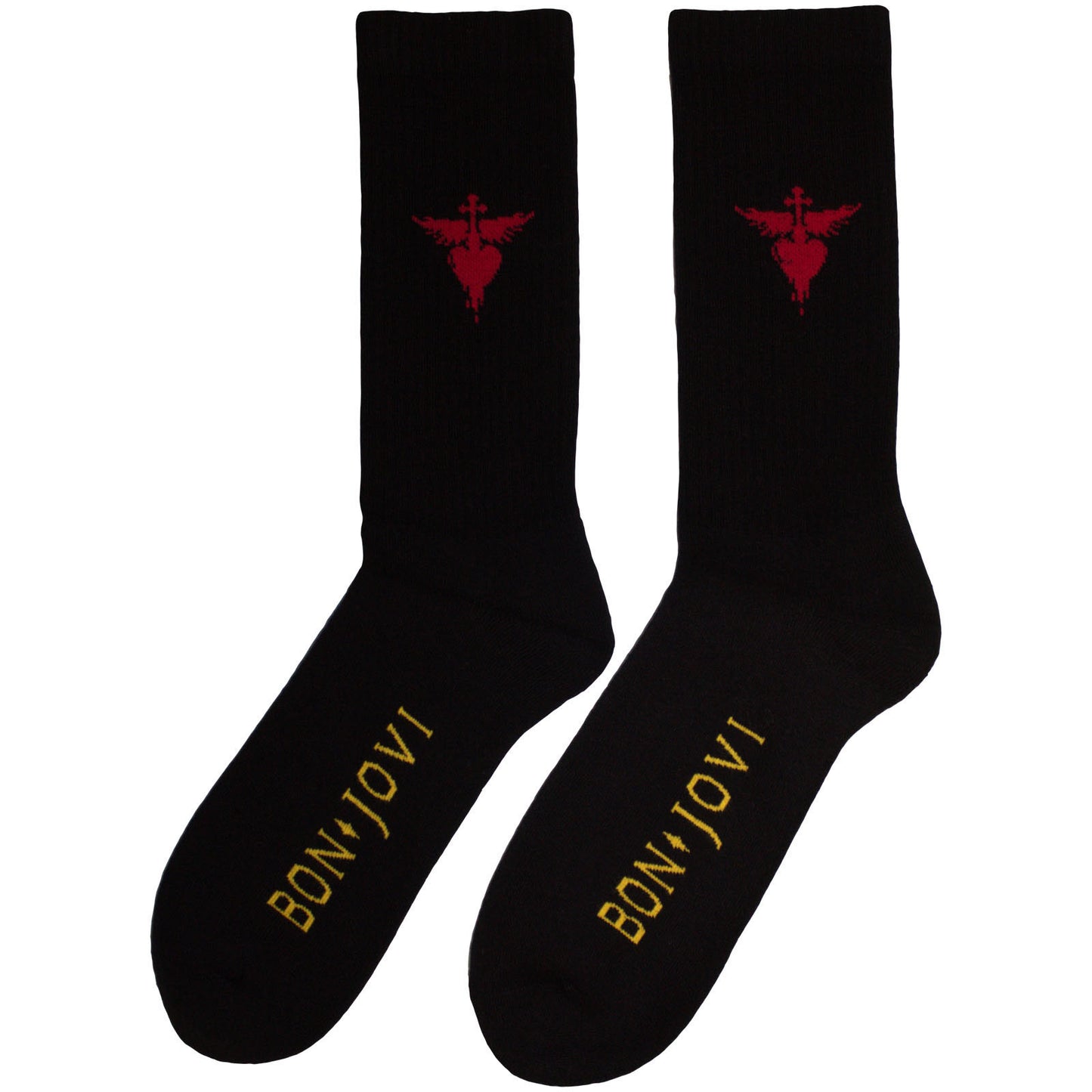 Bon Jovi Dagger Heart (US Men's Shoe Size 8-12) Socks Back