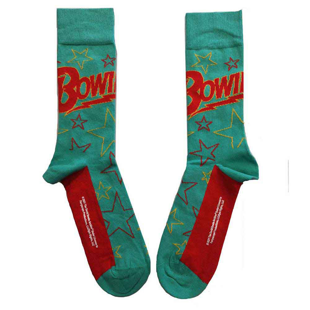 David Bowie Stars Outline (US Women's Shoe Size 6-9) Socks Back