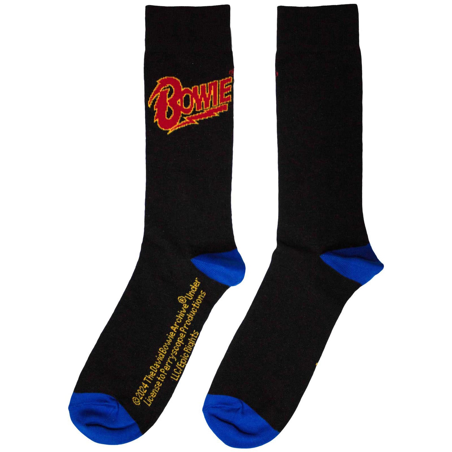 David Bowie Logo Blue Contrast (US Men's Shoe Size 8-12) Socks Alt 2