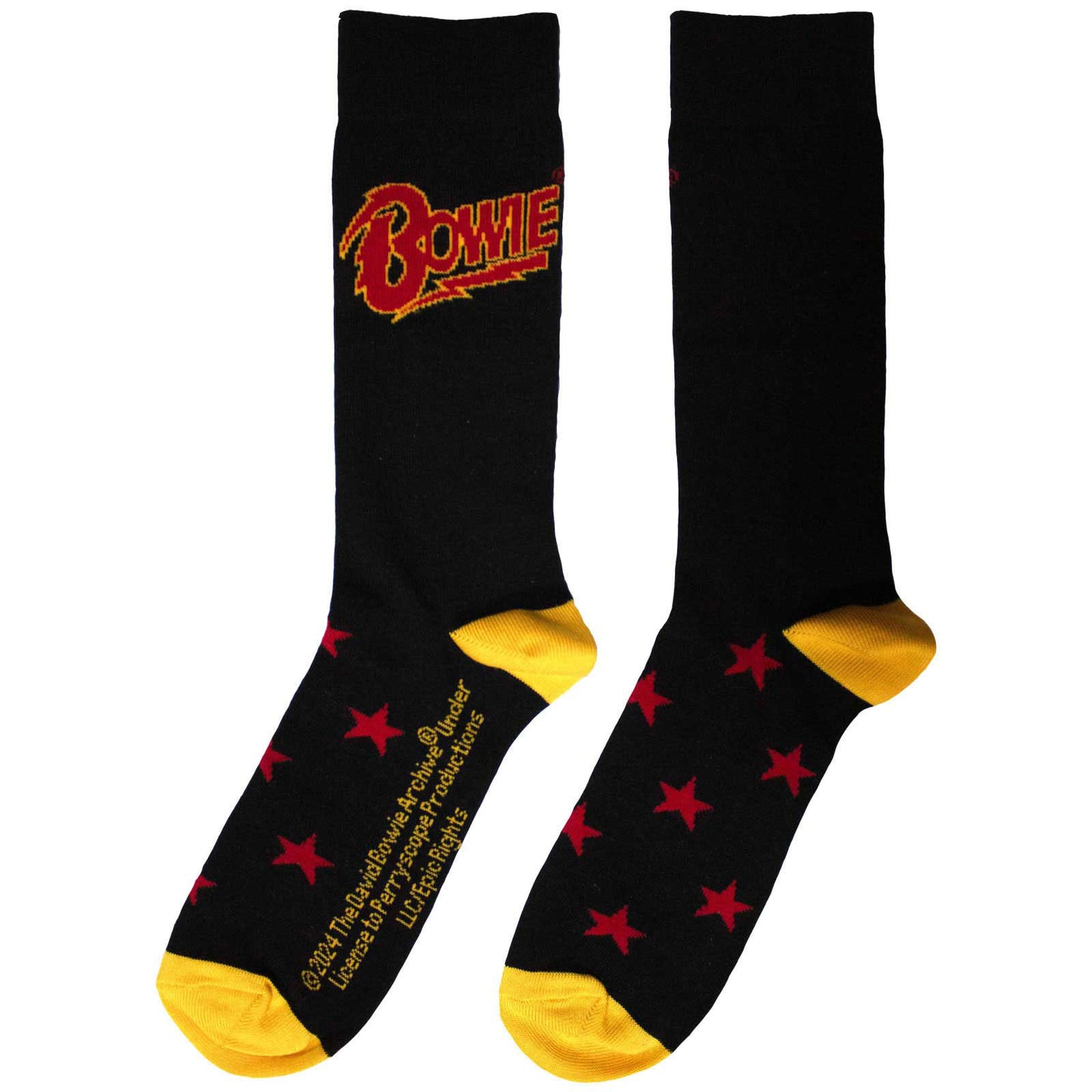 David Bowie Stars (US Men's Shoe Size 8-12) Socks Alt 2