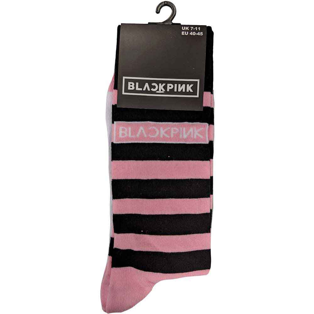 BlackPink Stripes & Logo (US Men's Shoe Size 8-12) Socks Alt 2