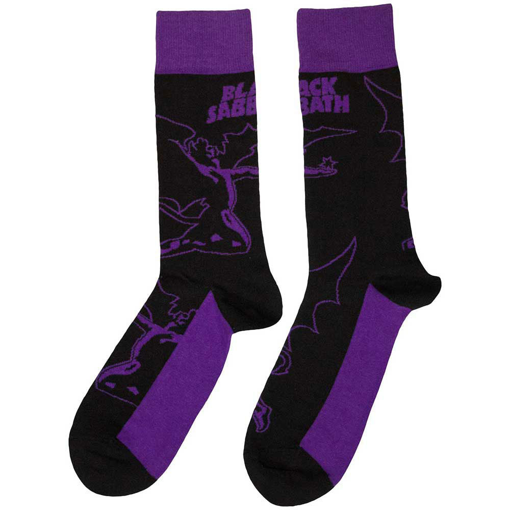 Black Sabbath Logo & Demon (US Women's Shoe Size 6-9) Socks Back