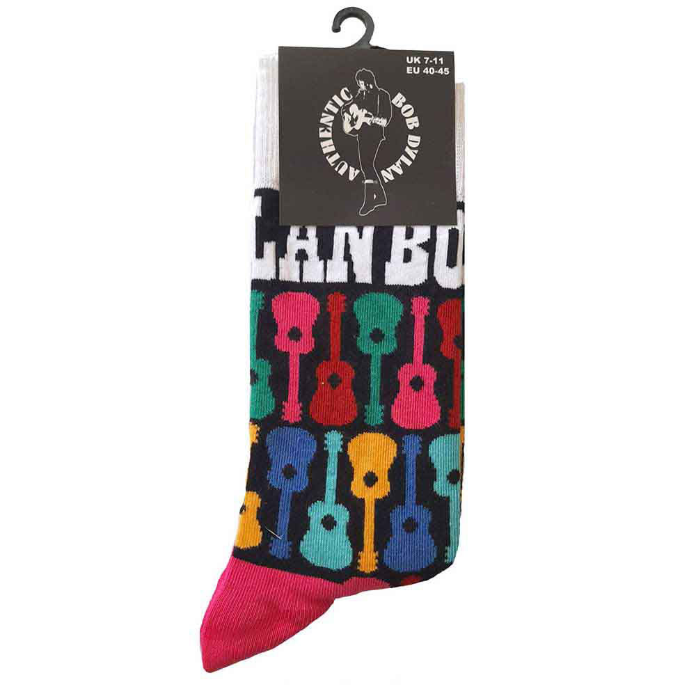 Bob Dylan Guitar Pattern (US Men's Shoe Size 8-12) Socks Alt 2