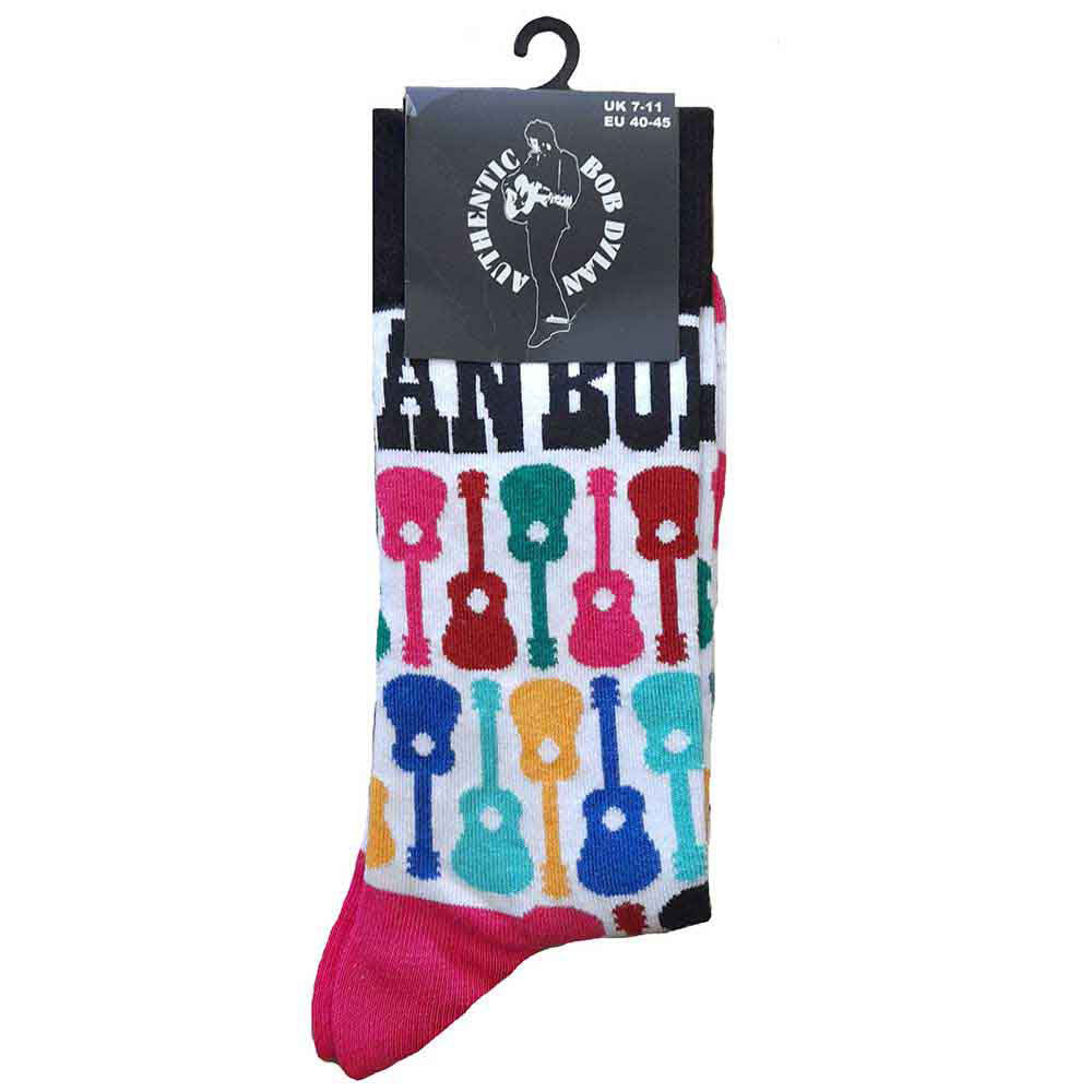 Bob Dylan Guitar Pattern (US Men's Shoe Size 8-12) Socks Alt 2